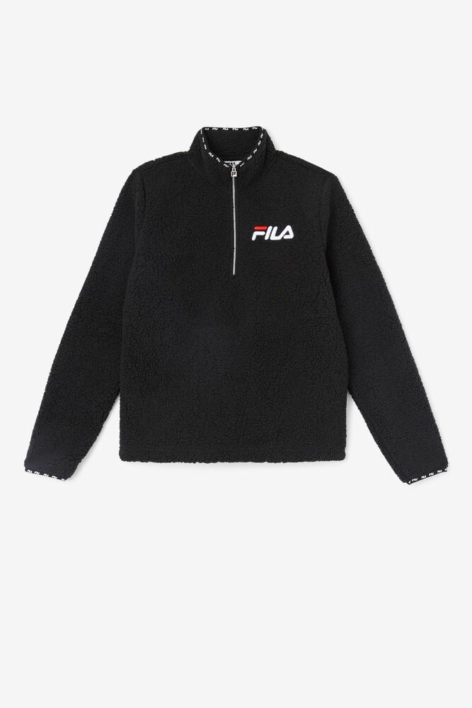 Fila Sweatshirt Shelly Sherpa Quarter Zip Jacket Womens Black - India VMK-548723